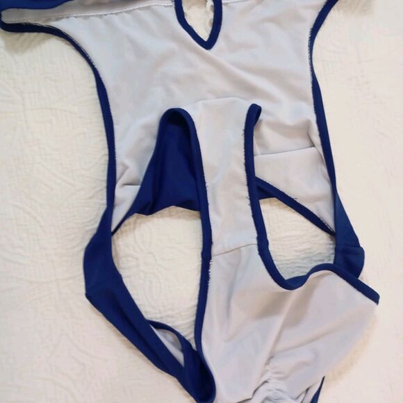 Cupshe Blue One Piece Swimsuit Size M With Lace Women's - Picture 7 of 12
